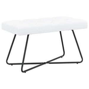 vidaXL Banco con tapicer&iacute;a con botones Blanco 80 x 40 x 46 cm Tela