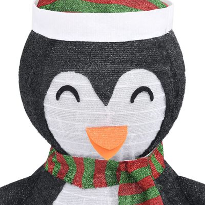 vidaXL Figura decorativa de pingüino navideña LED tela lujosa 120 cm