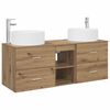 vidaXL Juego de muebles de ba&ntilde;o 3 uds. Roble artisan