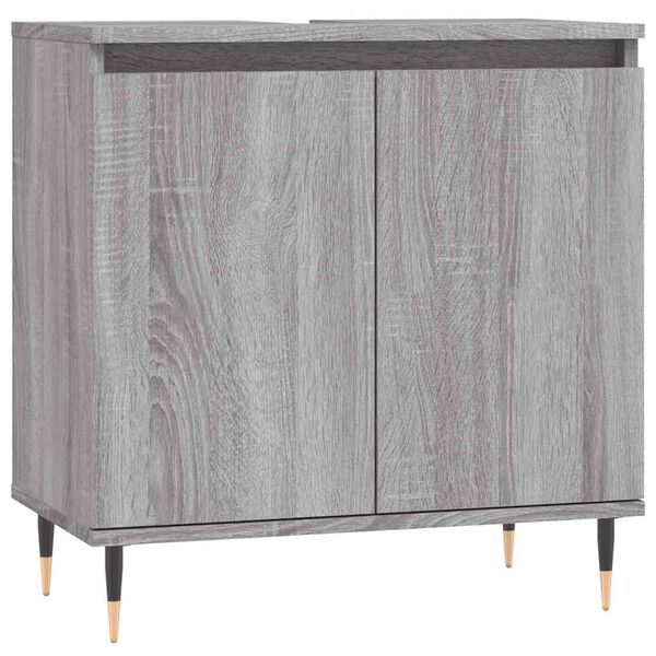vidaXL Armario de baño madera de ingeniería gris Sonoma 58x33x60 cm