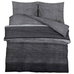 vidaXL Juego de funda n&oacute;rdica gris oscuro y negro 225x220 cm algod&oacute;n