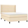 vidaXL Cama box spring con colch&oacute;n tela color crema 140x200 cm