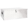 vidaXL Caja de almacenaje de aluminio plateado 100x55x37 cm