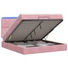 vidaXL Cama tipo otomana con colch&oacute;n y LED Rosa 140 x 190 cm