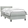 vidaXL Cama box spring con colch&oacute;n terciopelo gris claro 80x210 cm
