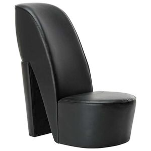 vidaXL Sill&oacute;n con forma de zapato de tac&oacute;n cuero sint&eacute;tico negro