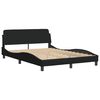 vidaXL Estructura de cama Dover tela negro 140x200 cm