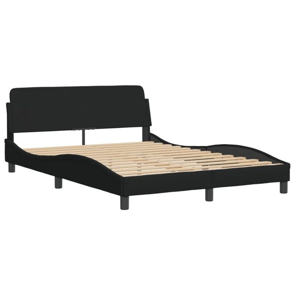 vidaXL Estructura de cama Dover tela negro 140x200 cm