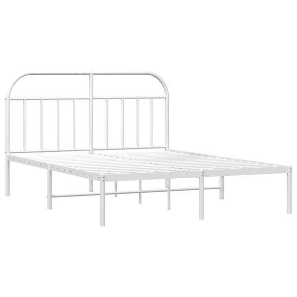 vidaXL Estructura cama sin colchón con cabecero metal blanco 183x213cm