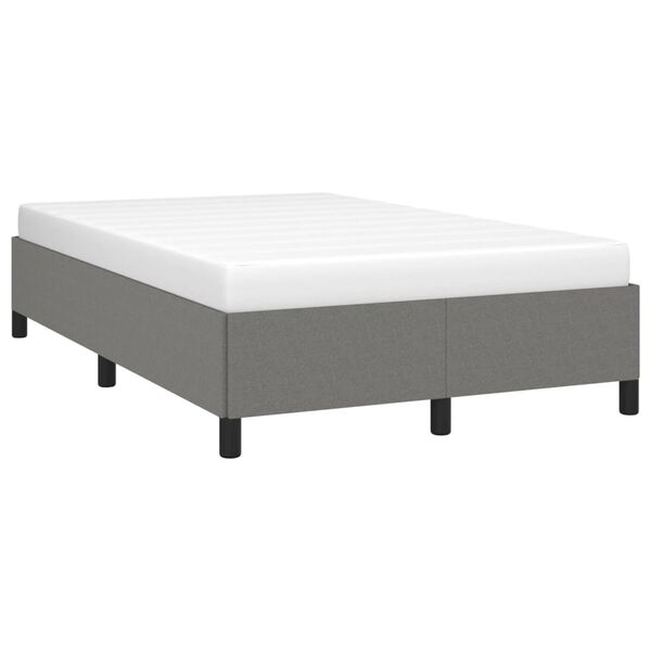 vidaXL Estructura de cama sin colch&oacute;n tela gris oscuro 120x200 cm