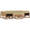 vidaXL Conjunto de sof&aacute;s de exterior con coj&iacute;n 7 pcs Natural y Beige