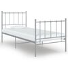 vidaXL Estructura de cama sin colch&oacute;n metal gris 90x200 cm