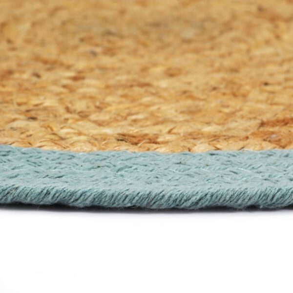 vidaXL Mantel individual redondo 6 uds yute algod&oacute;n natural verde 38cm