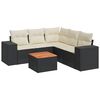 vidaXL Set de sof&aacute;s de jard&iacute;n 6 piezas y cojines rat&aacute;n sint&eacute;tico negro