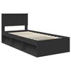 vidaXL Estructura de cama Negro 90 x 200 cm Madera de pino macizo