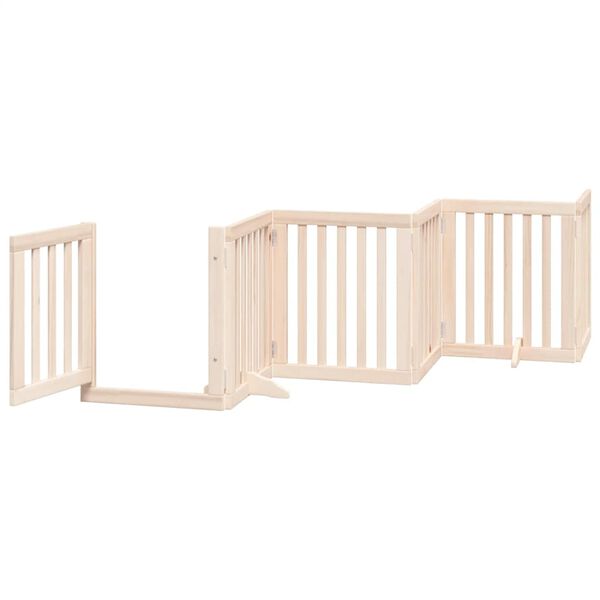 vidaXL Puerta para perros plegable 15 paneles madera de &aacute;lamo 750 cm