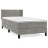 vidaXL Cama box spring con colch&oacute;n terciopelo gris claro 90x190 cm