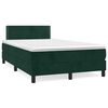 vidaXL Cama box spring colch&oacute;n y LED terciopelo verde oscuro 120x190cm