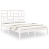 vidaXL Estructura de cama de madera maciza blanca 135x190 cm