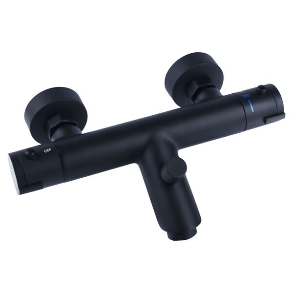 CORNAT Grifo de ba&ntilde;era con termostato ALAN/NOIR negro