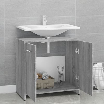 vidaXL Armario de baño madera contrachapada gris Sonoma 60x33x60 cm