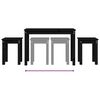 vidaXL Mesas apilables 3 piezas madera maciza de pino negro