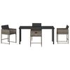 vidaXL Conjunto de Comedor de Jard&iacute;n 5 pcs Gris rat&aacute;n sint&eacute;tico