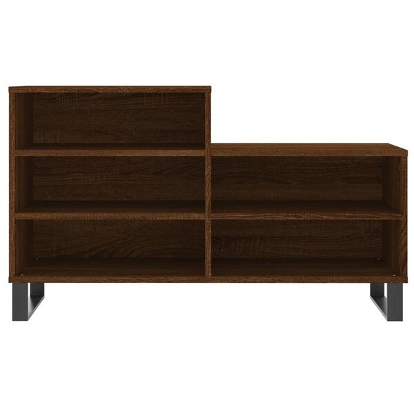 vidaXL Mueble zapatero madera contrachapada roble marr&oacute;n 102x36x60 cm