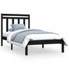vidaXL Estructura de cama individual madera maciza negra 90x190 cm