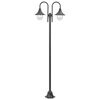 vidaXL Farola de jard&iacute;n con 2 luces aluminio color bronce E27 220 cm