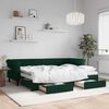 vidaXL Sof&aacute; cama nido con cajones terciopelo verde oscuro 80x200 cm