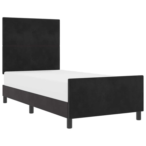 vidaXL Cama tipo Box Spring con cabecera Negro 80 x 200 cm Terciopelo