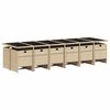 vidaXL Set comedor de jard&iacute;n con cojines 13 pzas rat&aacute;n sint&eacute;tico beige