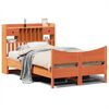 vidaXL Cama sin colch&oacute;n madera maciza de pino marr&oacute;n cera 120x200 cm