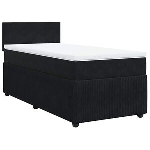 vidaXL Cama box spring con colch&oacute;n cuero sint&eacute;tico negro 90x190 cm
