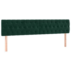 vidaXL Cabeceros terciopelo verde oscuro 200x7x78/88 cm