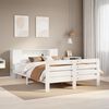 vidaXL Estructura de cama sin colch&oacute;n madera maciza blanca 120x190 cm