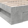 vidaXL Cama con caj&oacute;n madera de ingenier&iacute;a gris hormig&oacute;n 90x200 cm