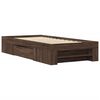 vidaXL Estructura de cama sin colch&oacute;n madera marr&oacute;n roble 90x200 cm