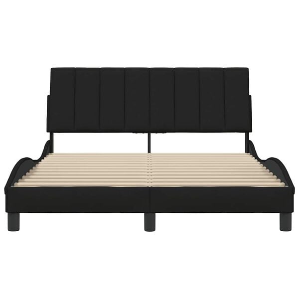 vidaXL Estructura de cama sin colchón Hanko tela negro 140x200 cm