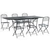 vidaXL Conjunto de Comedor de Jard&iacute;n 7 uds. Gris antracita