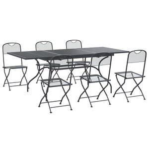 vidaXL Conjunto de Comedor de Jard&iacute;n 7 uds. Gris antracita