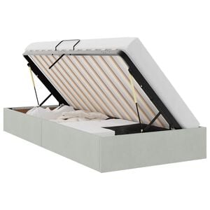 vidaXL Estructura de Cama Ottoman Gris Claro 90 x 190 cm Terciopelo