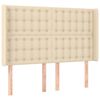 vidaXL Cama box spring colch&oacute;n y luces LED tela crema 140x190 cm