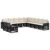 vidaXL Conjunto de sof&aacute;s de jard&iacute;n 11 uds. Negro y Blanco Crema