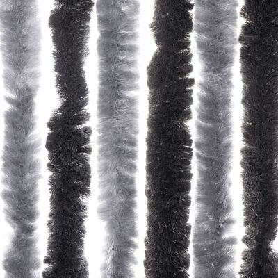 vidaXL Cortina antimoscas chenilla gris y negro 100x230 cm