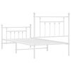 vidaXL Estructura cama sin colch&oacute;n con estribo metal blanco 90x190 cm
