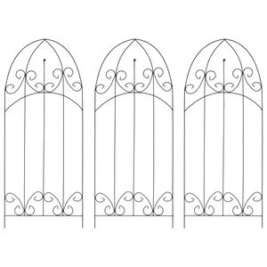 vidaXL Soporte para plantas trepadoras 3 uds hierro negro 40x100 cm