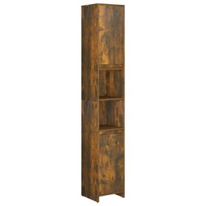 vidaXL Armario ba&ntilde;o madera contrachapada roble ahumado 30x30x183,5cm