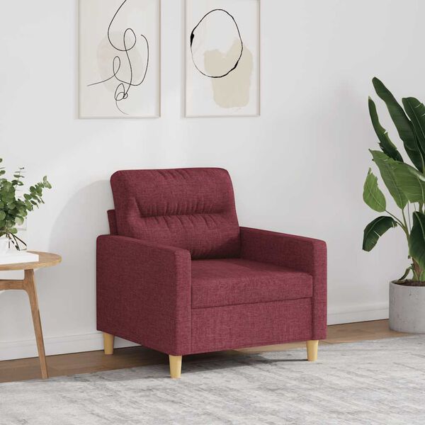 vidaXL Sill&oacute;n de tela rojo tinto 60 cm
